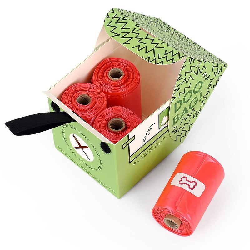 FLUSHABLE dog poop bag - 100% biodegradable - 100% water