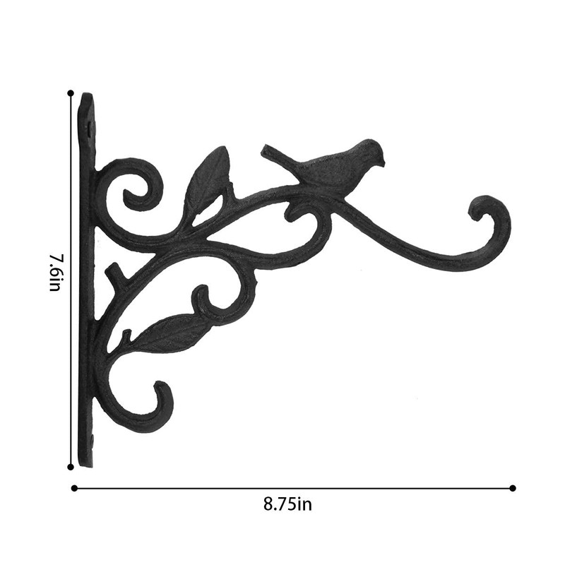 DEWEL Iron Hanging Plant Hook Rust Resistant Wall Decorative Bracket，Hanging