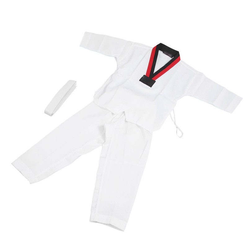 Kids Taekwondo Uniform with Belt Polyester and Cotton Breathable Soft