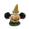 Garden Gnome Statue White Beard Weightlifting Dwarf Garden Ornaments Resin
