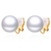 AJSOENO pearl clip on earrings for women big pearl clip-on
