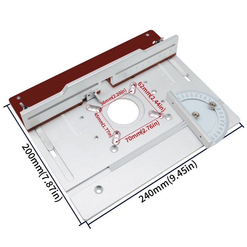 Set of 2 Router Table Insert Plate Aluminum Alloy Wood