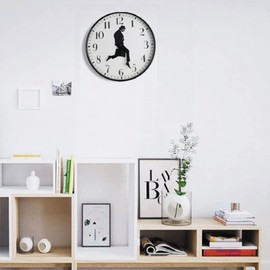 TANKRIN - Reloj de Pared del Ministerio de Tontos Paseos, Reloj de Pared Tonto, un Interesante Reloj de Pared para recámara, Cocina, Sala de Estar, Regalos de decoración del hogar (Negro)