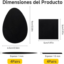 8 Pares Antiderrapante para Zapatos, Protector de Suela Autoadhesivo de Goma, Almohadillas Antideslizantes para Tacones Altos, Zapatos Planos, Botas y Tenis, Reducción de Ruido