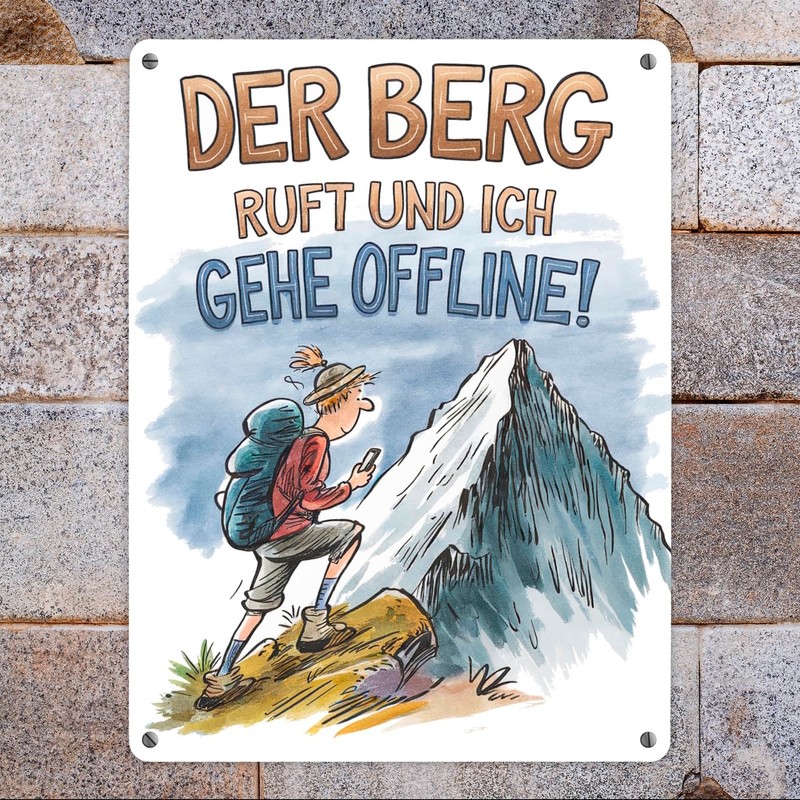 Der Berg ruft Metal Sign XL in 21 x 28