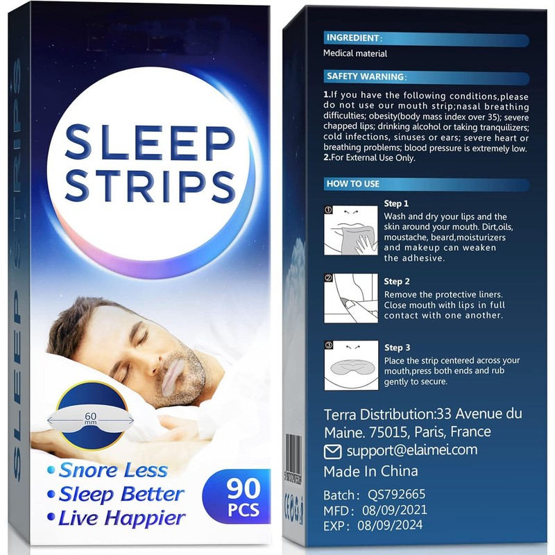 Tiras Antirronquidos para Dormir, Tiras Desechables para La Boca, Cinta