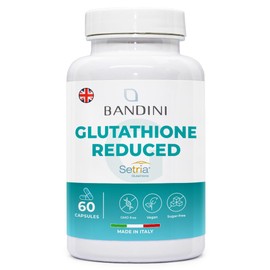 BANDINI Bandini? High Strength Glutathione Reduced 250mg per Capsule | L-Glutathion Setria? Supplement | Powerful Antioxidant | 10x Better Absorption, Vegan, Gluten Free, GMO-Free, Kosher | 60 Capsules