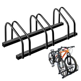 Auwey Bike Floor Rack Bike Floor Parking Bicycle Parking Rack Bike Storage Stand Bike Floor Stand Bicycle Storage Organizer for Mountain Bike, Road Bike Fit 22-28" Wheel Stand Tire Width 2.2"