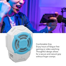 Phone Cooler Semiconductor, Cellphone Radiator with 2 Speed Fan, Noise Reduction, Phone Radiator for Watching Videos Playing Games (Blue and White)