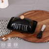 oskas Farmhouse Porcelain Black Butter Dish with Lid and Knife
