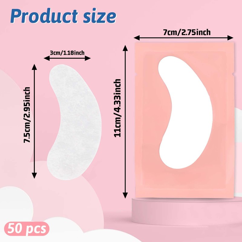 50 Pairs Eyelash Extension Gel Pads Under Eyes Eye Patches