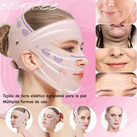 OranSee Faja Facial 2 en 1 Reutilizable - Doble Banda Ajustable con Tecnología V-Lifting, Elimina Papada y Flacidez en 30 Minutos, Material Transpirable para Uso Diario y Nocturno, Talla Única