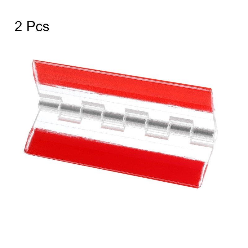 uxcell 2Pcs Acrylic Hinges, 75x45mm Self-Adhesive Clear Hinge with Stainless