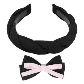 MAYOKIAAR Black Headband, Women Hairband, Braid Hairband for Girls, Fashion No Slip Headband Hair Accessories