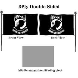 Jayus Pow Mia Military Flags 4x6 Outdoor- Heavy Duty Nylon Double Sided Black Pow You Are Not Forgotten Prisoner of War- Memorial Veterans Armed Forces Military Flag Flag Banner with 2 Grommets