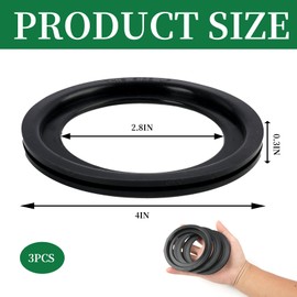 mgmooa 3 Pack RV Toilet Seal, 385311658 Flush Ball Gasket Replacement for 300/310/320 Series Toilets, High-Grade Rubber, Fixes Leaks and Odors, Easy to Install