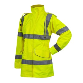 PALAMLY High Visibility Jackets for Women Hoodie Waterproof ANSI Class 2 Reflective Hi Vis Safety Work Construction Jackets