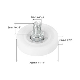 PATIKIL 29mm Drawer Rollers 4pcs Plastic Drawer Pulley Replacement Wheel with Nuts