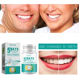 EELHOE 5 Day Whitening Tooth Powder, Clean Teeth Remove Dirt Plaque Fresh Mouth Clean Teeth Powder Oral