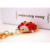 One Pack Cute Red Beetle Ladybug Insect Rhinestone Car Keychain