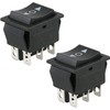 EEEkit Momentary Rocker Switch, DC12V 20A 6Pin DPDT (ON)/Off/(ON) Reverse