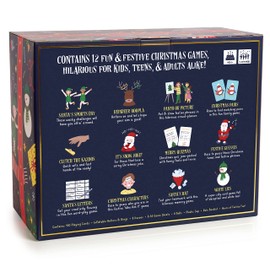 Gutter Games 12 Games of Christmas - 12 Hilarious Holiday Activities [Family Party Games Pack for Kids, Teens & Adults] - by Beat That! Game - Multicolor
