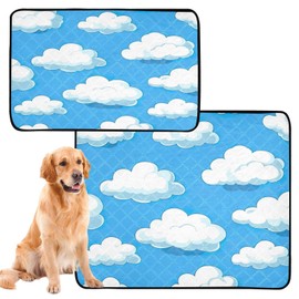 Zhirexin Cartoon Cloud Washable Pee Pads for Dogs,Absorbent Reusable Puppy Pads Pet Training Pads for Whelping, Playpen, Crate, Bed M+L