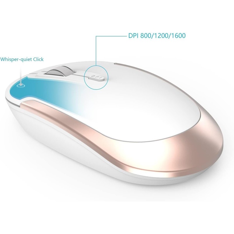 Wireless Keyboard and Mouse, Vssoplor Rechargeable Quiet Full-Size Keyboard and