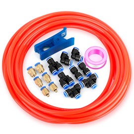 TAILONZ PNEUMATIC Orange 6mm OD 4mm ID Polyurethane PU Air Hose Pipe Tube Kit 10 Meter 32.8ft