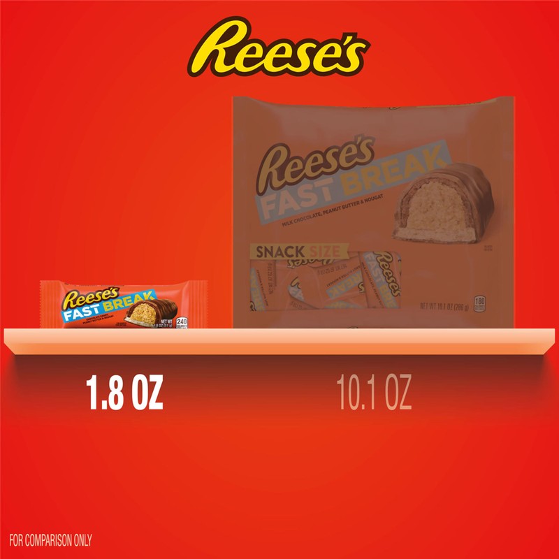 REESE'S FAST BREAK Peanut Butter Nougat Candy Bars, 1.8 oz
