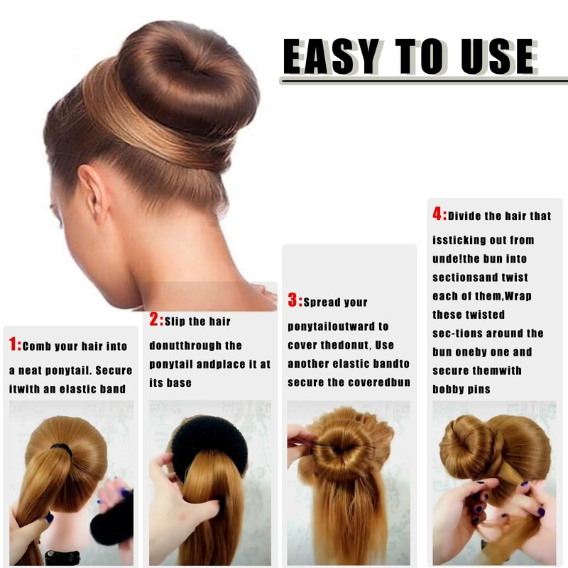 10 Pcs Hair Bun Maker - Donut Bun Maker for