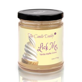 Lick Me - Vanilla Waffle Cone Scented - Funny 6 Oz Jar Candle - 40 Hour Burn Time