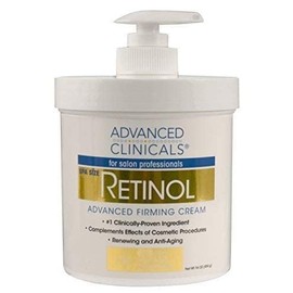 ADVANCED CLINICALS CREMA CORPORAL RETINOL REAFIRMANTE CON VITAMINA E, TE VERDE Y ALOE VERA 454GR