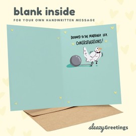 Sleazy Greetings Funny Wedding Card For Her Engaged Bachelorette Party Bridal Shower | Adult Inappropriate Engagement Card | 5 x 7 Inch Funny Engagement Card From Friend | You're Trapped Forever Funny