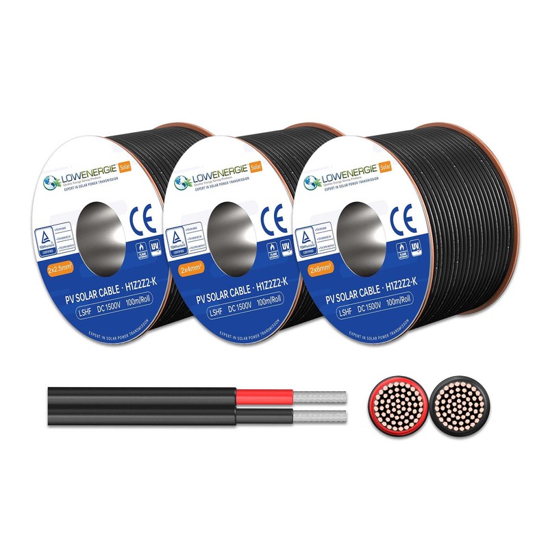 LOWENERGIE Solar Panel Cable H1Z2Z2-K Double insulated 1800V high performance