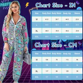 WILDPARTY 80s 90s Outfit Jumpsuit Women's Tracksuit Overall Hoodie, Jogging Suit with Inflatable Ghetto Blaster Hat Glasses Necklace Earrings Carnival Fancy Dress Theme Party Costume