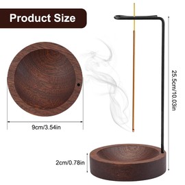 2-in-1 Incense Stick Holder Wood, Wood Base Incense Holder, Modern Style Incense Sticks with Holder, Incense Stick Holder for Decoration, Yoga, Meditation Home Office