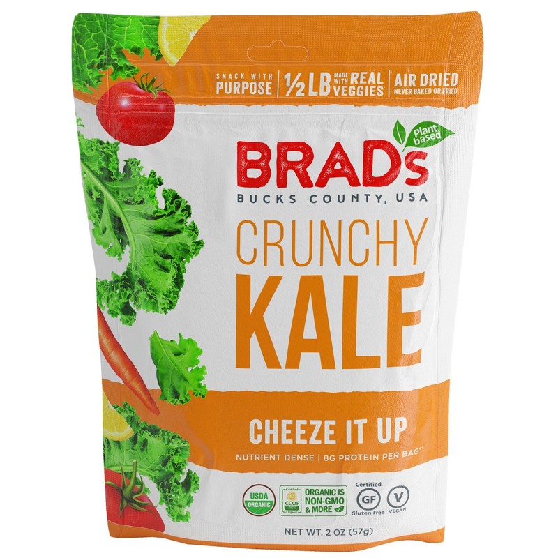Brad's Plant Based Organic Crunchy Kale, Cheeze It Up, 12