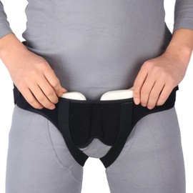 Faja para Hernia Inguinal Hombre Ajustable, Soporte para Hernia Bilateral con Almohadillas de Compresión Extraíbles, Ligero y Transpirable para Hombres y Mujeres