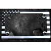 LFPartS American Flag Motorcycle Stainless Steel License Plate Frame (Black