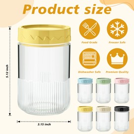 Suclain 9 Pcs Mason Jars with Lids Airtight Overnight Oats Containers Glass Storage Jars for Breakfast Lunch and Leftovers Salad Meal Prep Container for Food Storage Mush Chia Pudding (16 oz)