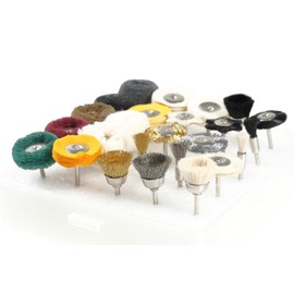 UID No. 882 Mini Router Buff Brush Combination Set, 0.09 inch (2.35 mm) Shaft Diameter, 25 Pieces, 25 Types, Can Be Used for Brush Work on Many Types of Materials