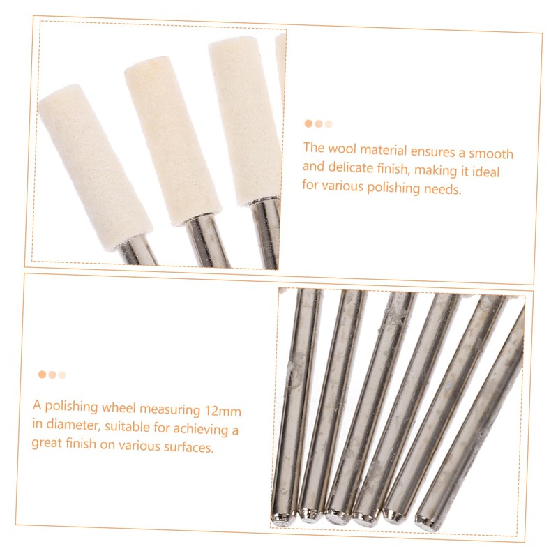Mobestech 12pcs Wool Polishing Wheels Grinding Bits for Rotary Tools