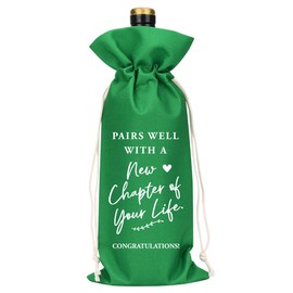 YUANHAO Green Farewell Gifts for Coworkers Friends Going Away Gifts for Friends New Beginnings Gifts for Women Goodbye Gifts for Coworkers Moving Away Gifts for Friends New Chapter Wine Bag