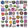 Gywyw 100 Pcs Stoner Psychedelic Stickers,Cool Trippy Random Sticker,Colorful Hippie