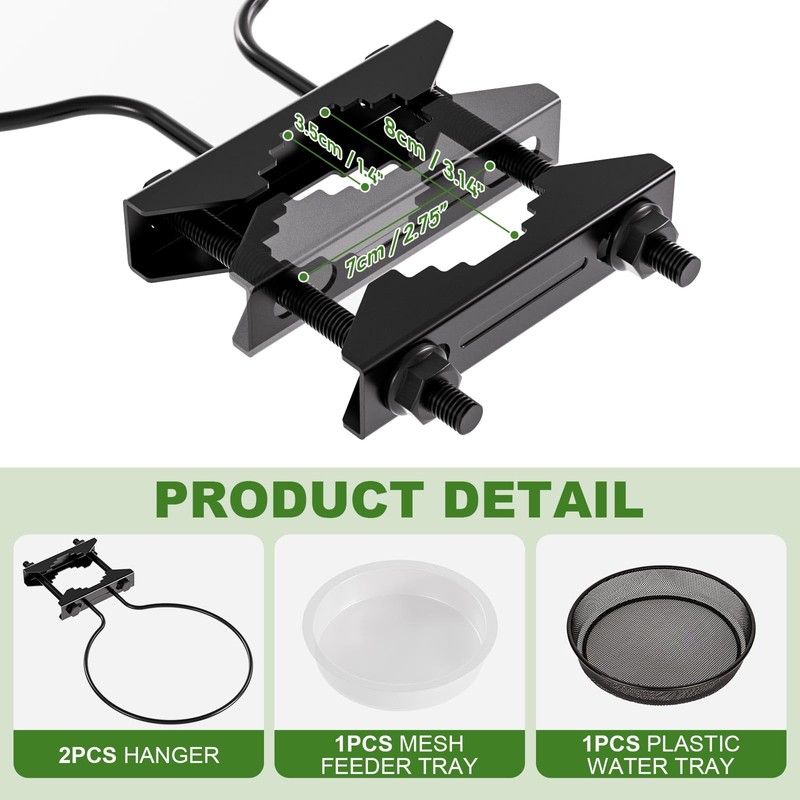 Bird Feeder for Railing Pole, Bird Feeding Station with Metal