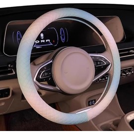 Funda de Piel para Volante de Coche,Cubierta Volante Coche, Funda Universal para Volante de Cuero de Microfibra,Cuero Ultrafino