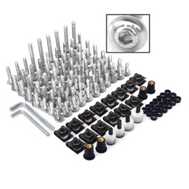 CNC Aluminum Universal Billet Complete Motorcycle Windscreen Fairing Bolts Kit Fastener Clip Bodywork Screws Nut For Honda Yamaha Suzuki Kawasaki KTM Dirt Bike Silver