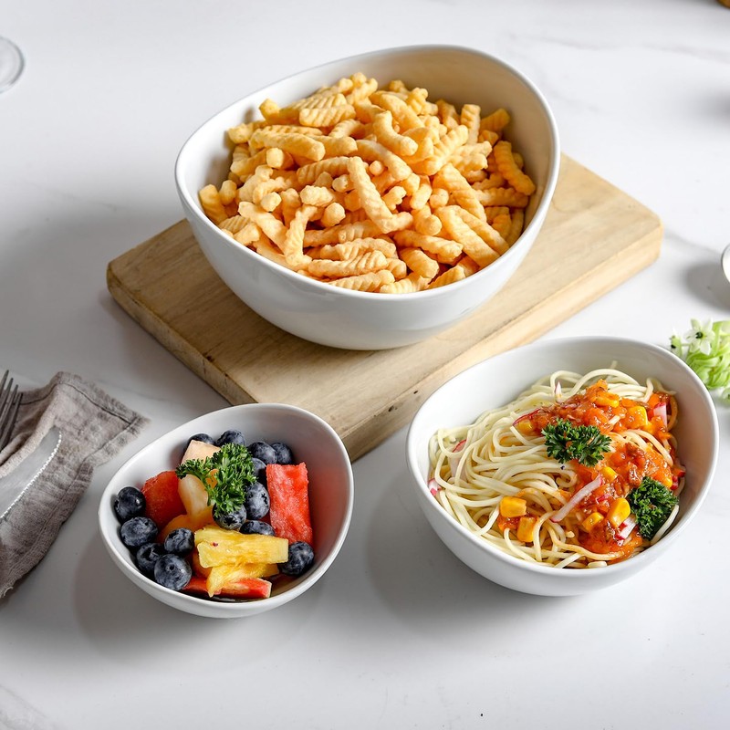 SumitlEyao 6-Piece Porcelain Dessert Bowls Set - 5.5 Inch Small