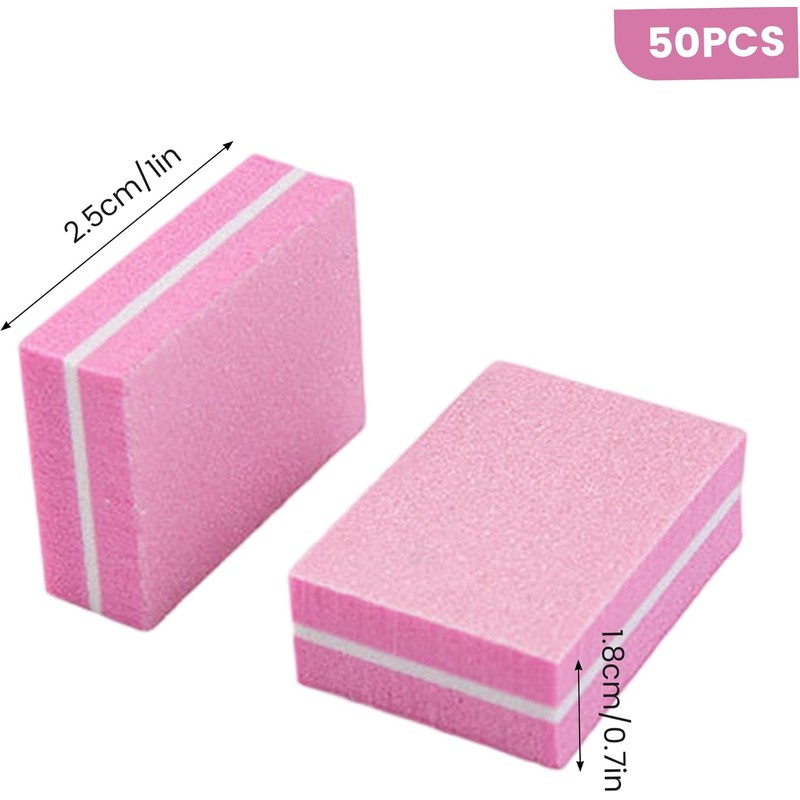 Bloque pulidor de uñas de doble cara, 50 limas uñas
